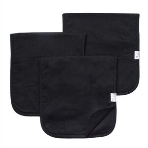 Copper Pearl - Solid Black Burp Cloths x6
